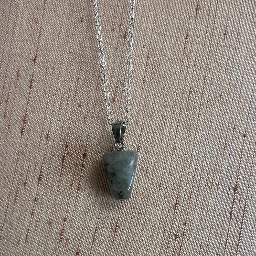 Prehnite 925 Silver Necklace 18in